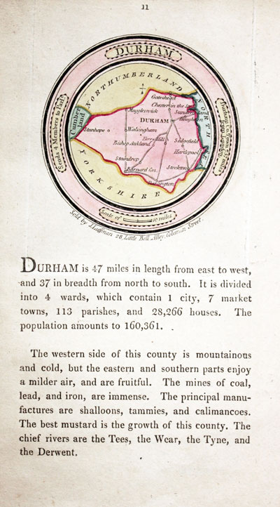Map of Durham by John Luffman 1803