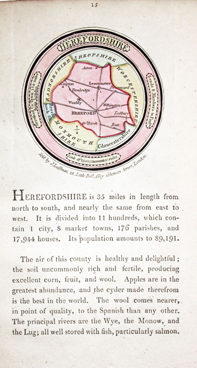  Map of Herefordshire by John Luffman 1803 