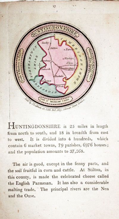  Map of Huntingdonshire by John Luffman 1803 