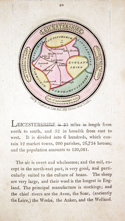 Map of Leicestershire by John Luffman 1803