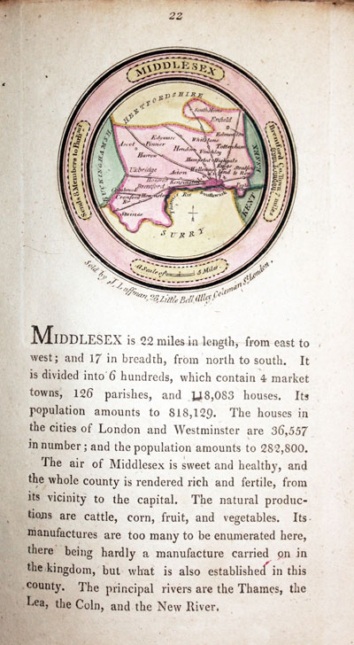 Map of Middlesex by John Luffman 1803
