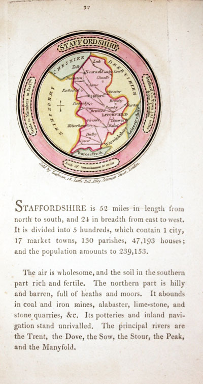 Map of Staffordshire by John Luffman 1803