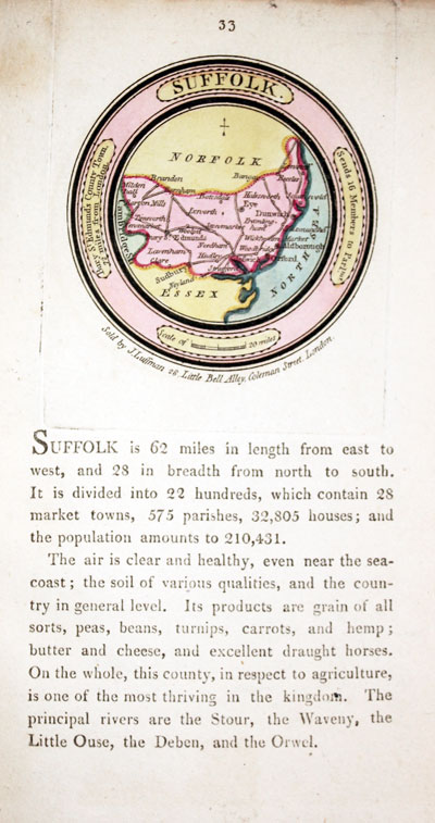 Map of Suffolk by John Luffman 1803