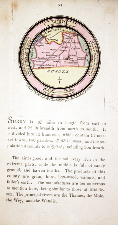Map of Surrey by John Luffman 1803
