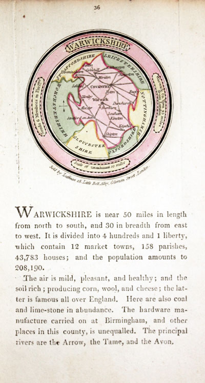 Map of Warwickshire by John Luffman 1803