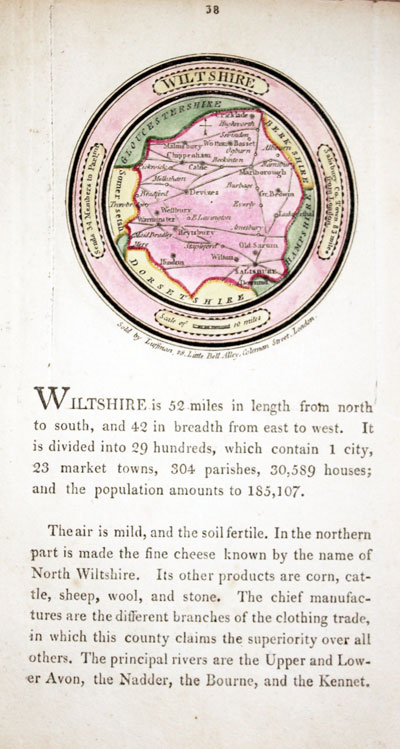  Map of Wiltshire by John Luffman 1803 
