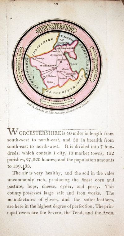Map of Worcestershire by John Luffman 1803