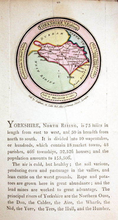 Map of Yorkshire North Riding by John Luffman 1803