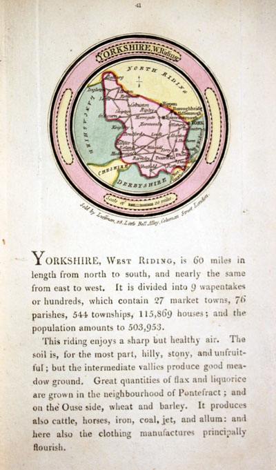 Map of Yorkshire West Riding by John Luffman 1803