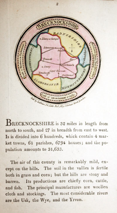 Map of Breconshire by John Luffman 1803
