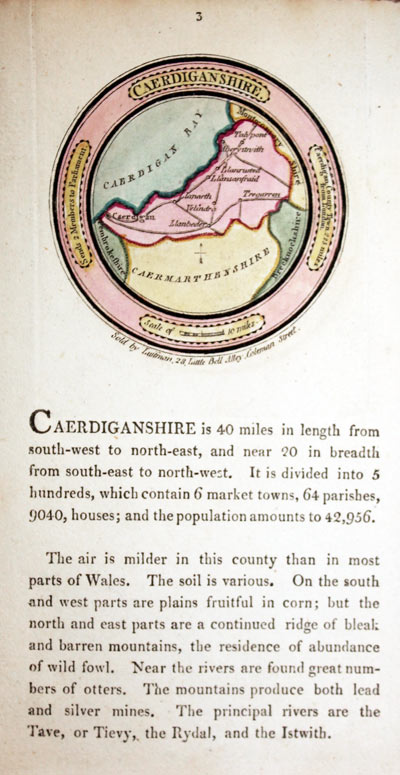 Map of Cardiganshire by John Luffman 1803