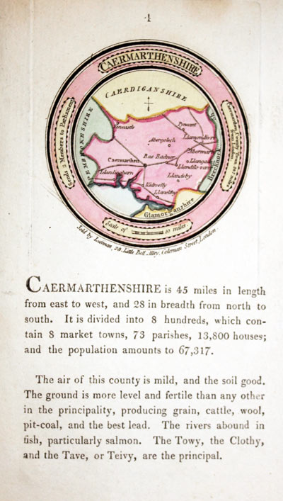 Map of Carmarthenshire by John Luffman 1803