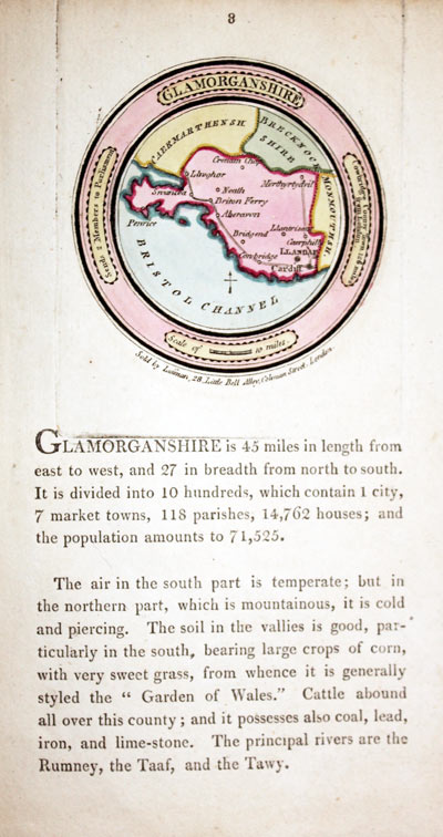 Map of Glamorganshire by John Luffman 1803