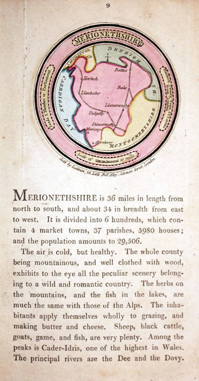Map of Merionethshire by John Luffman 1803