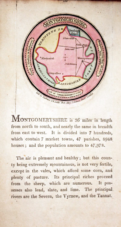 Map of Montgomeryshire by John Luffman 1803