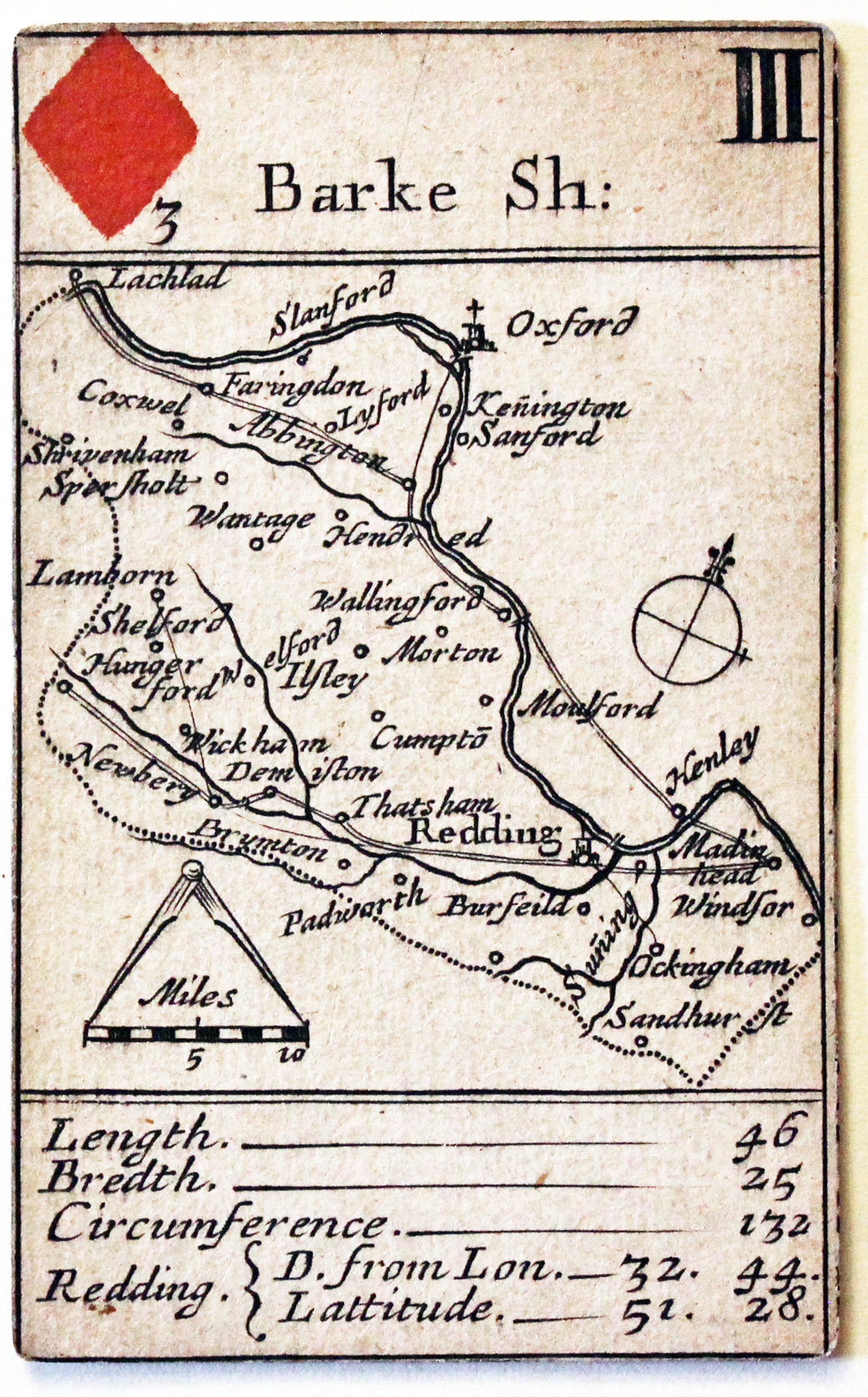 Robert Morden's playing card of Berkshire