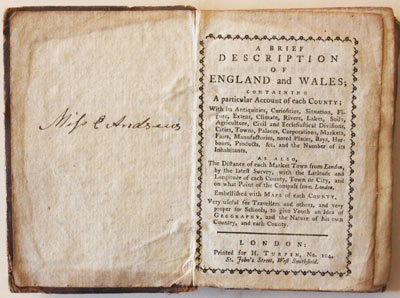  Homan Turpin titlepage A Brief Description of England and Wales  