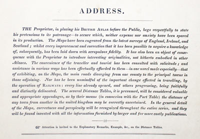 Publishers address in Pigots British Atlas published by Isaac Slater c.1846