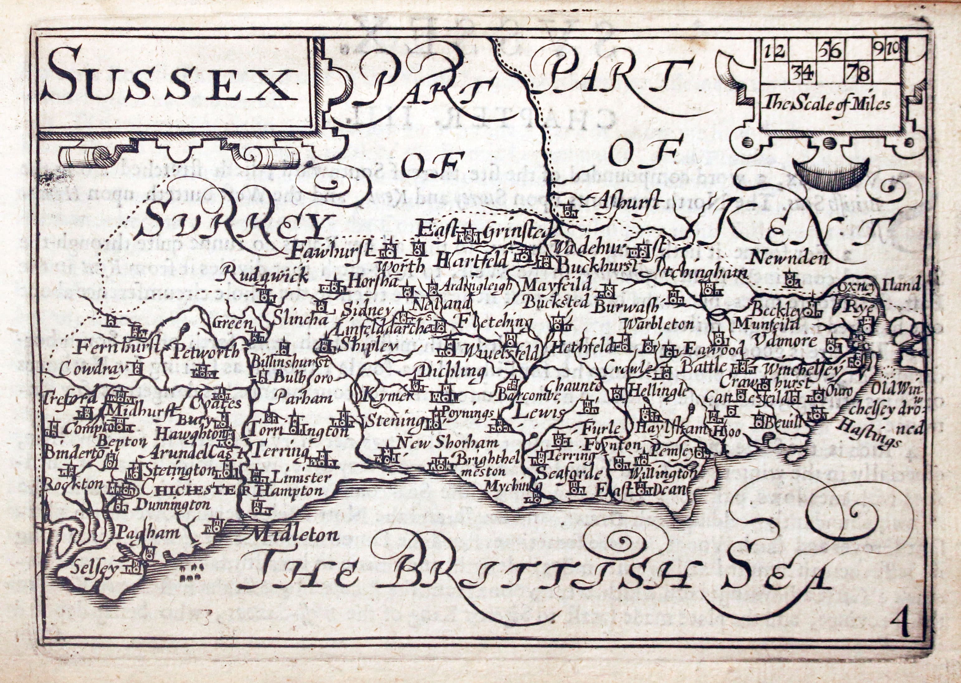 Map of Sussex by Pieter van den Keere 1627  Map of Sussex by Pieter van den Keere 1627