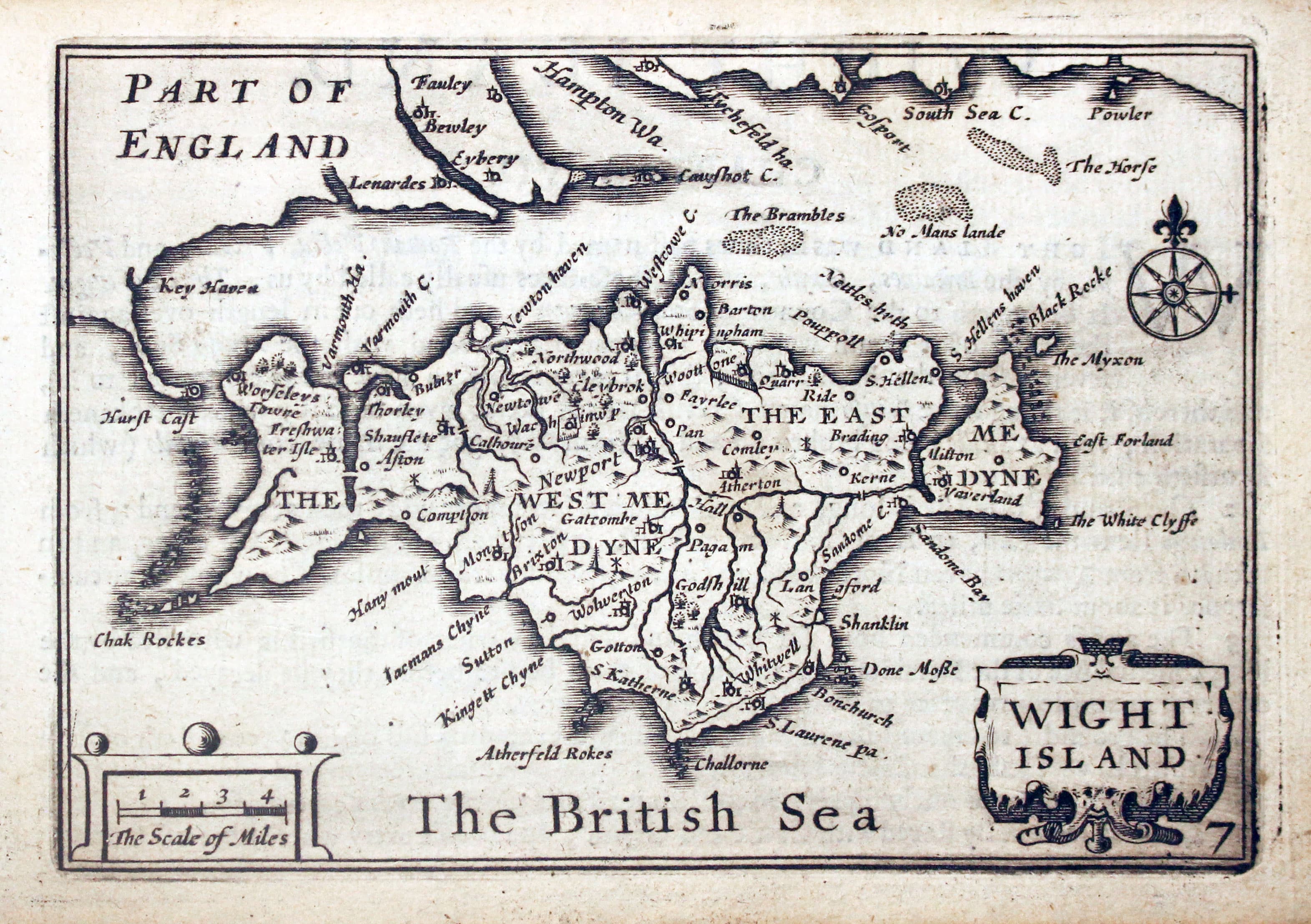 Map of The Isle of Wight by Pieter van den Keere 1627  Map of The Isle of Wight by Pieter van den Keere 1627