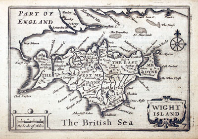 Map of The Isle of Wight by Pieter van den Keere 1627