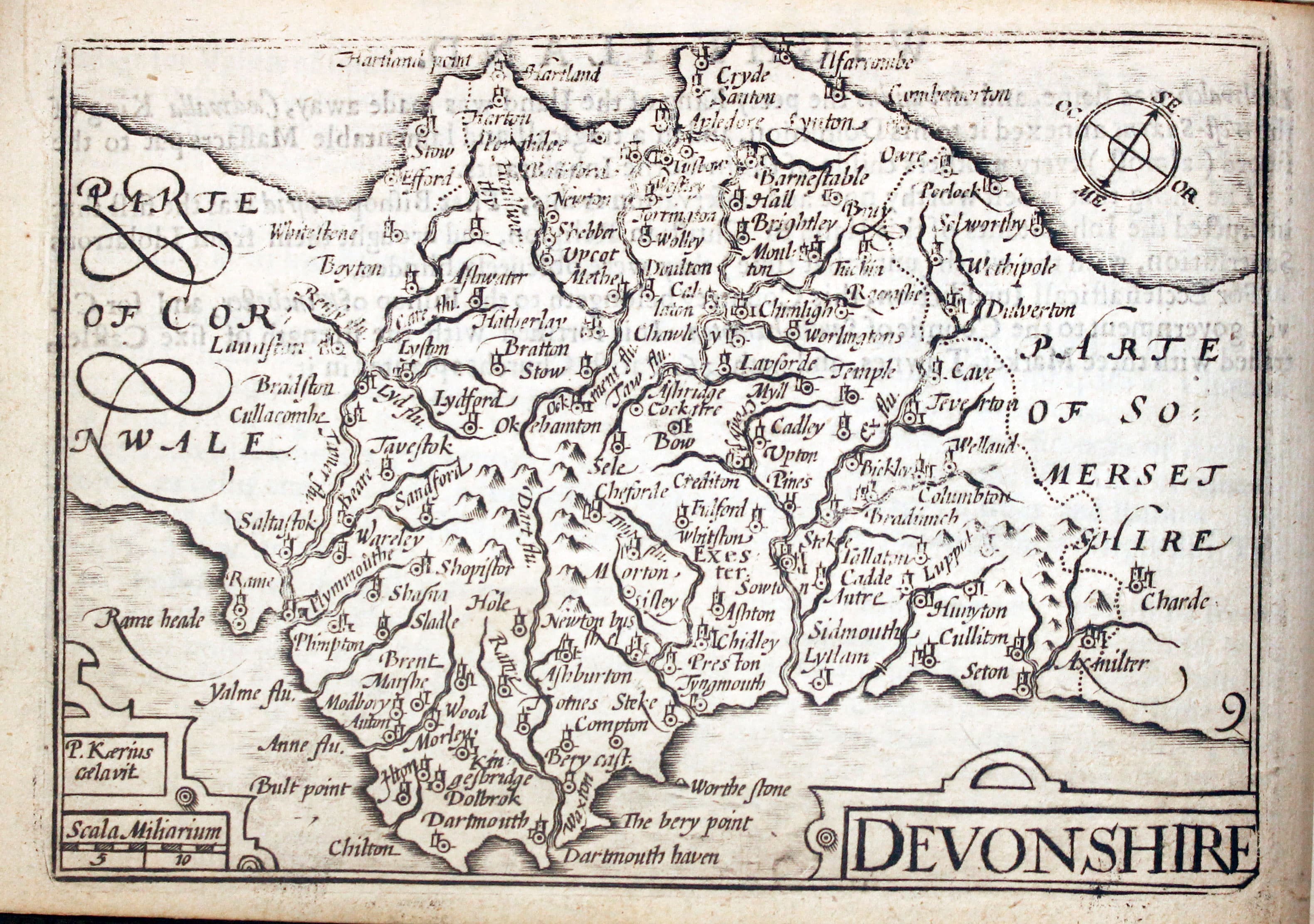 Map of Devonshire by Pieter van den Keere 1627  Map of Devonshire by Pieter van den Keere 1627