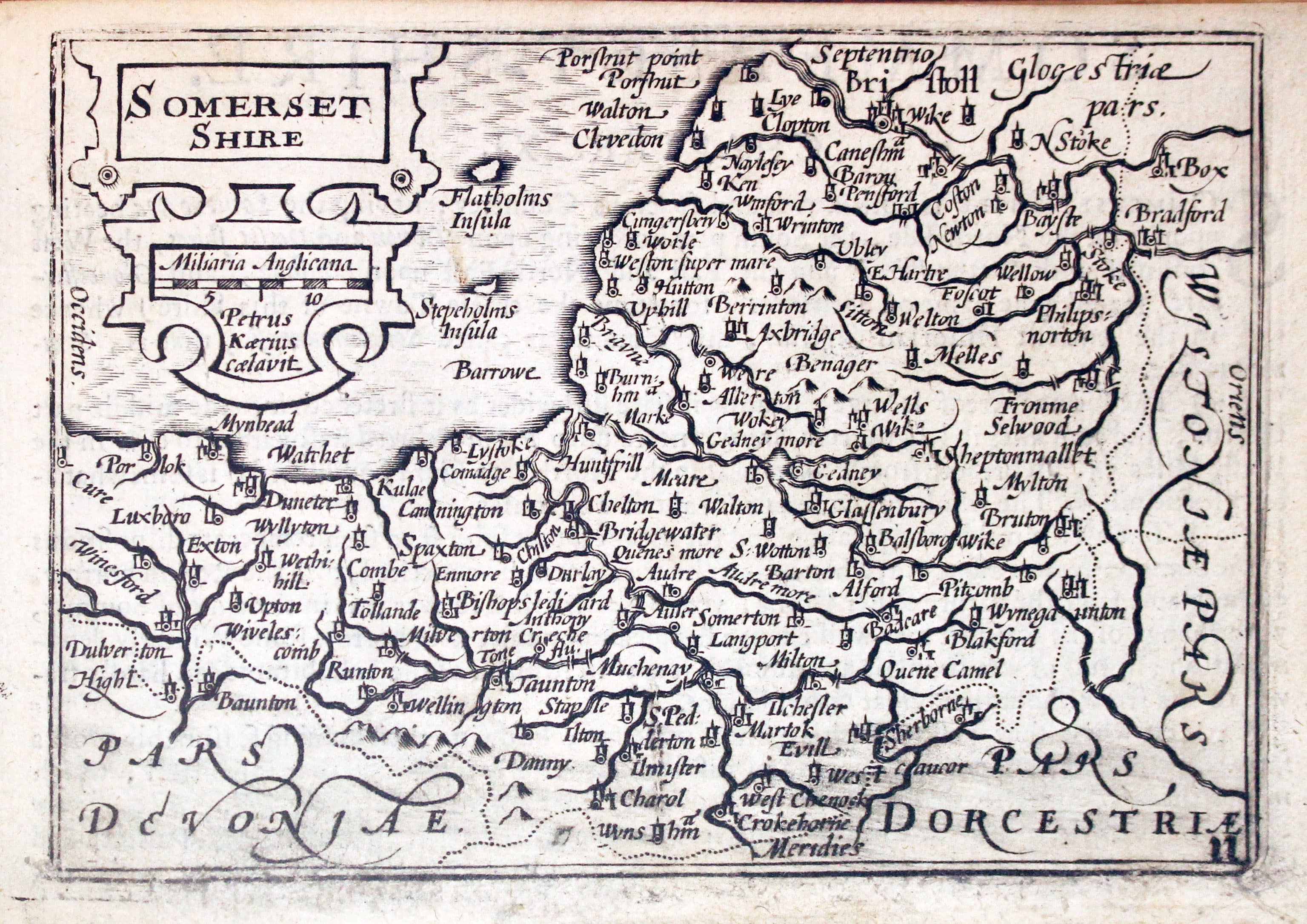 Map of Somersetshire by Pieter van den Keere 1627  Map of Somersetshire by Pieter van den Keere 1627