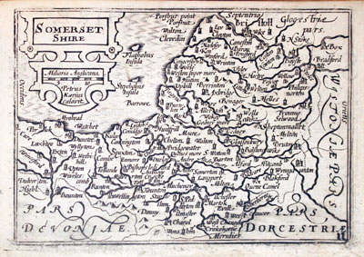 Map of Somersetshire by Pieter van den Keere 1627