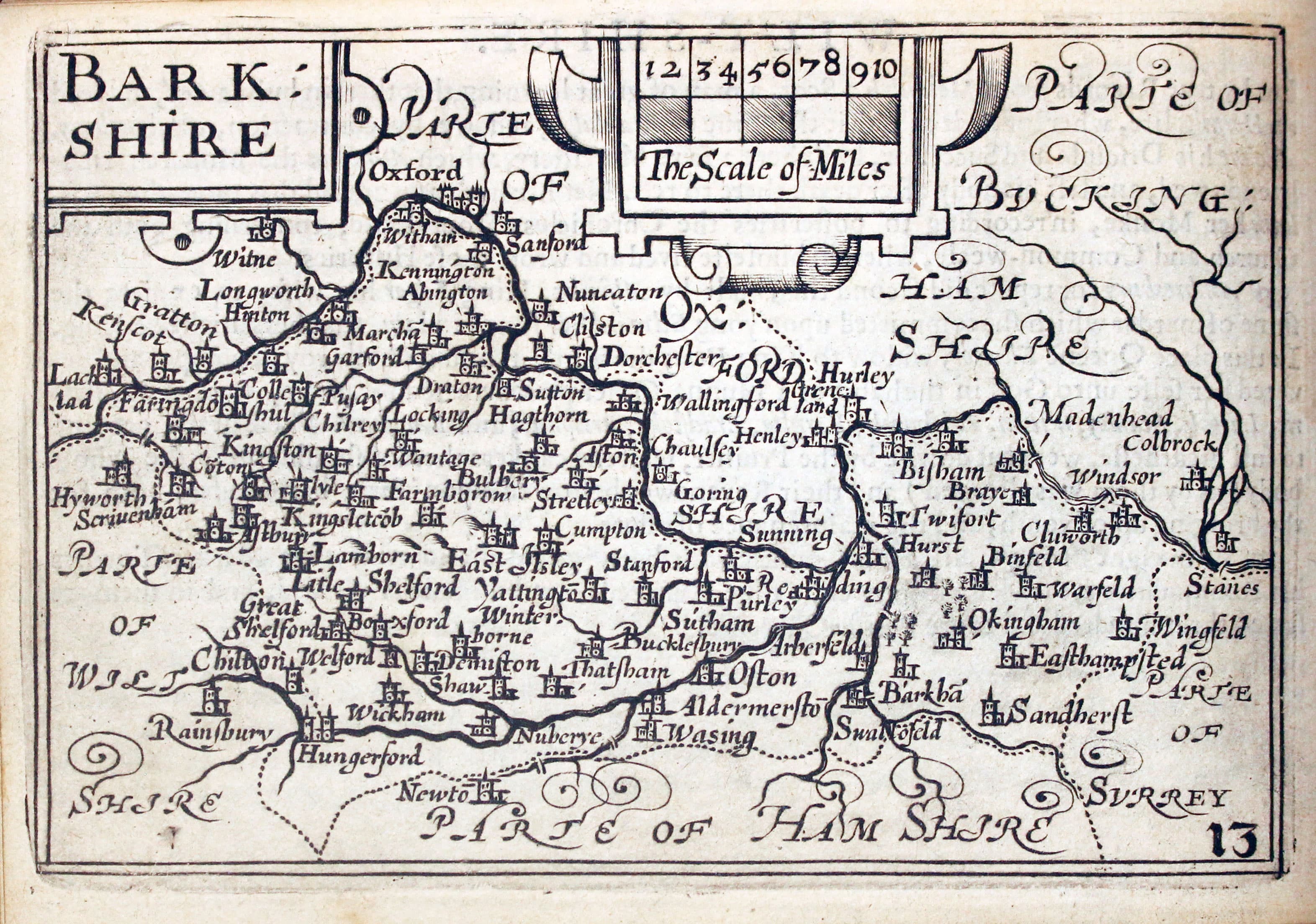 Map of Berkshire by Pieter van den Keere 1627  Map of Berkshire by Pieter van den Keere 1627