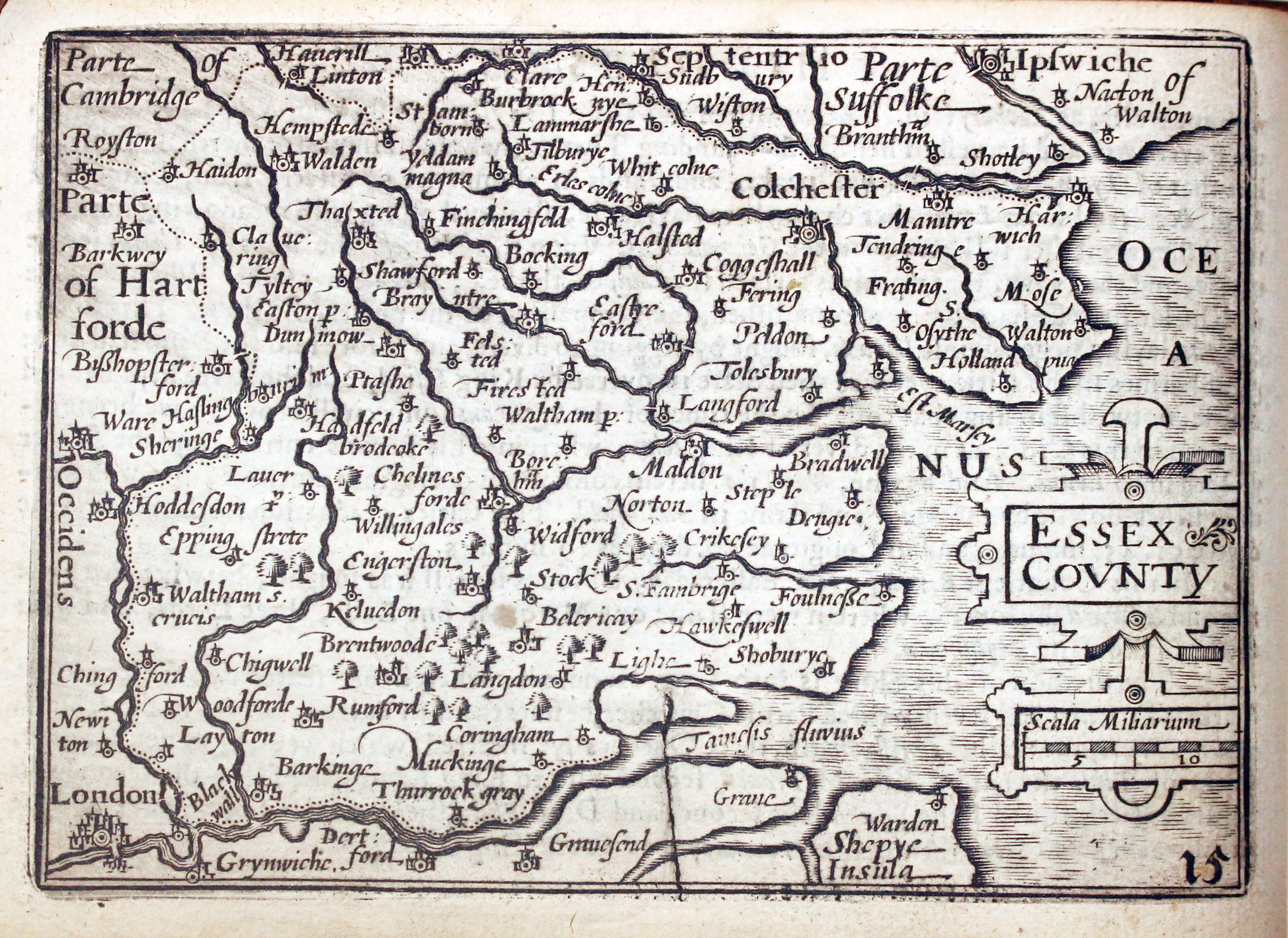 Map of Essex by Pieter van den Keere 1627  Map of Essex by Pieter van den Keere 1627
