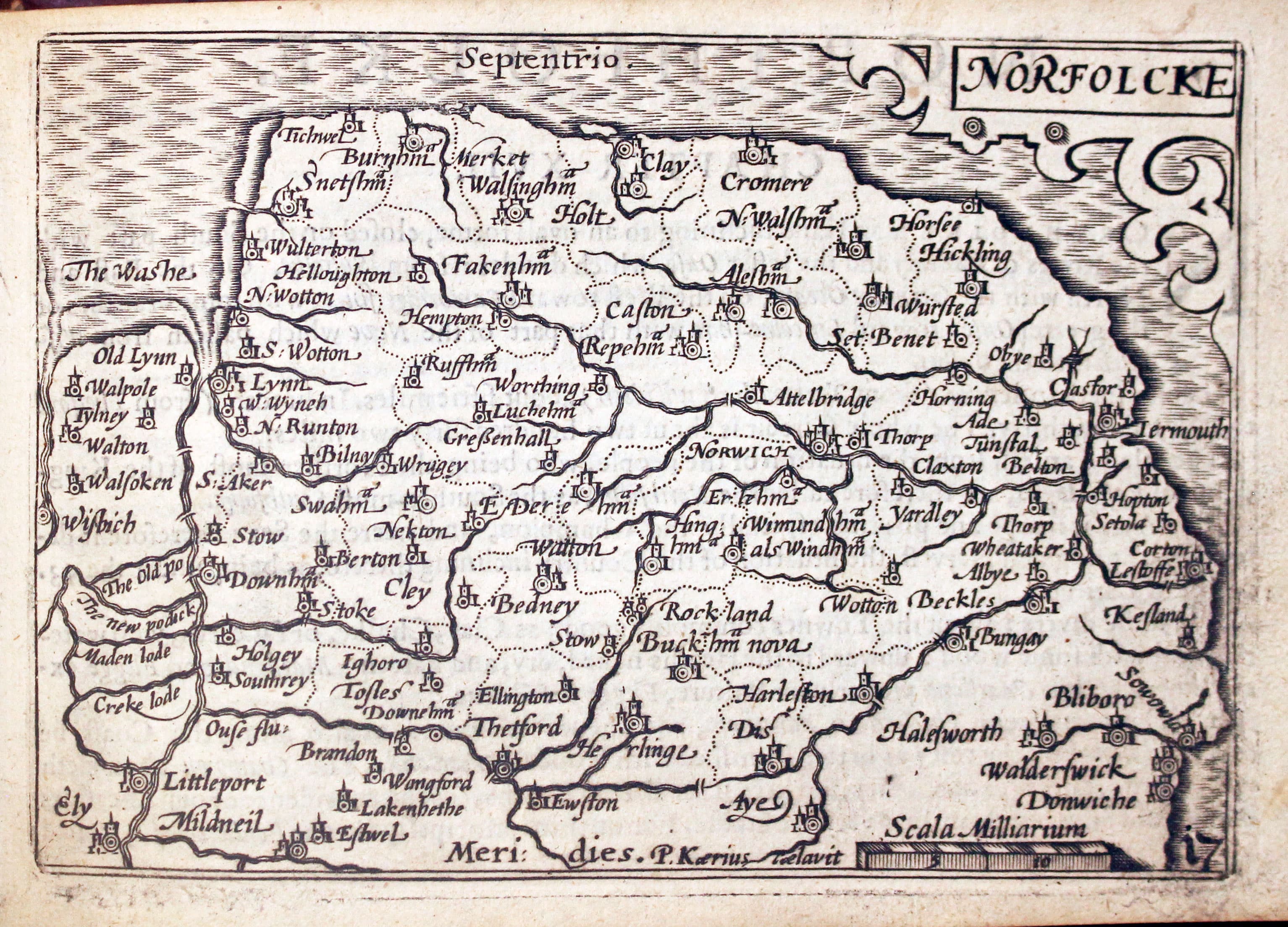 Map of Norfolk by Pieter van den Keere 1627  Map of Norfolk by Pieter van den Keere 1627