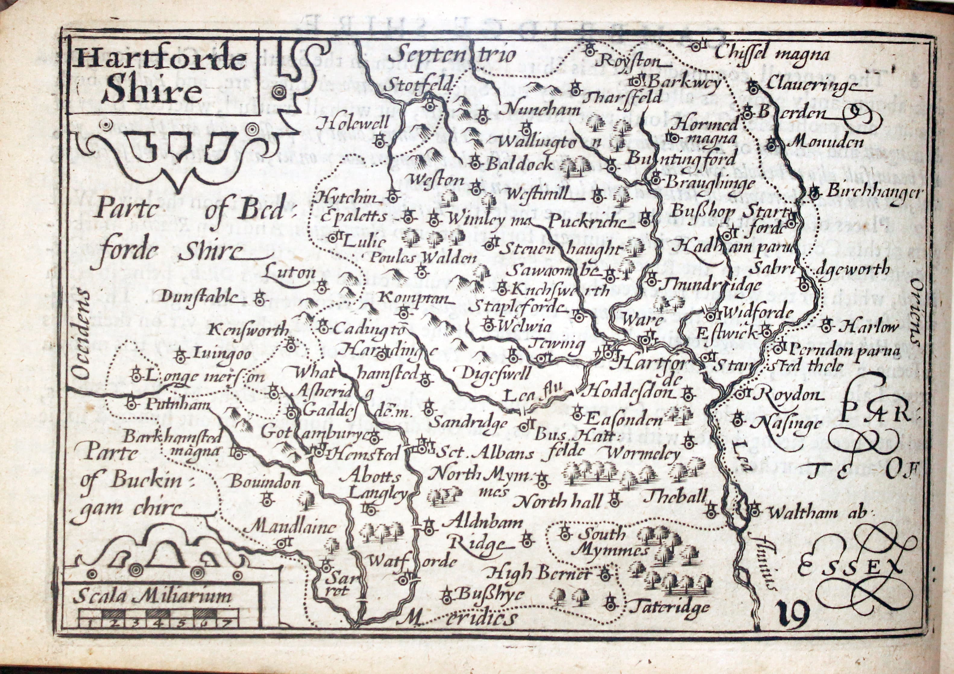 Map of Hertfordshire by Pieter van den Keere 1627  Map of Hertfordshire by Pieter van den Keere 1627