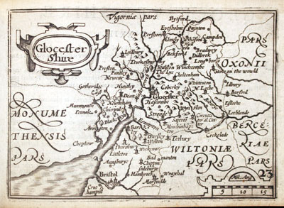 Map of Gloucestershire by Pieter van den Keere 1627