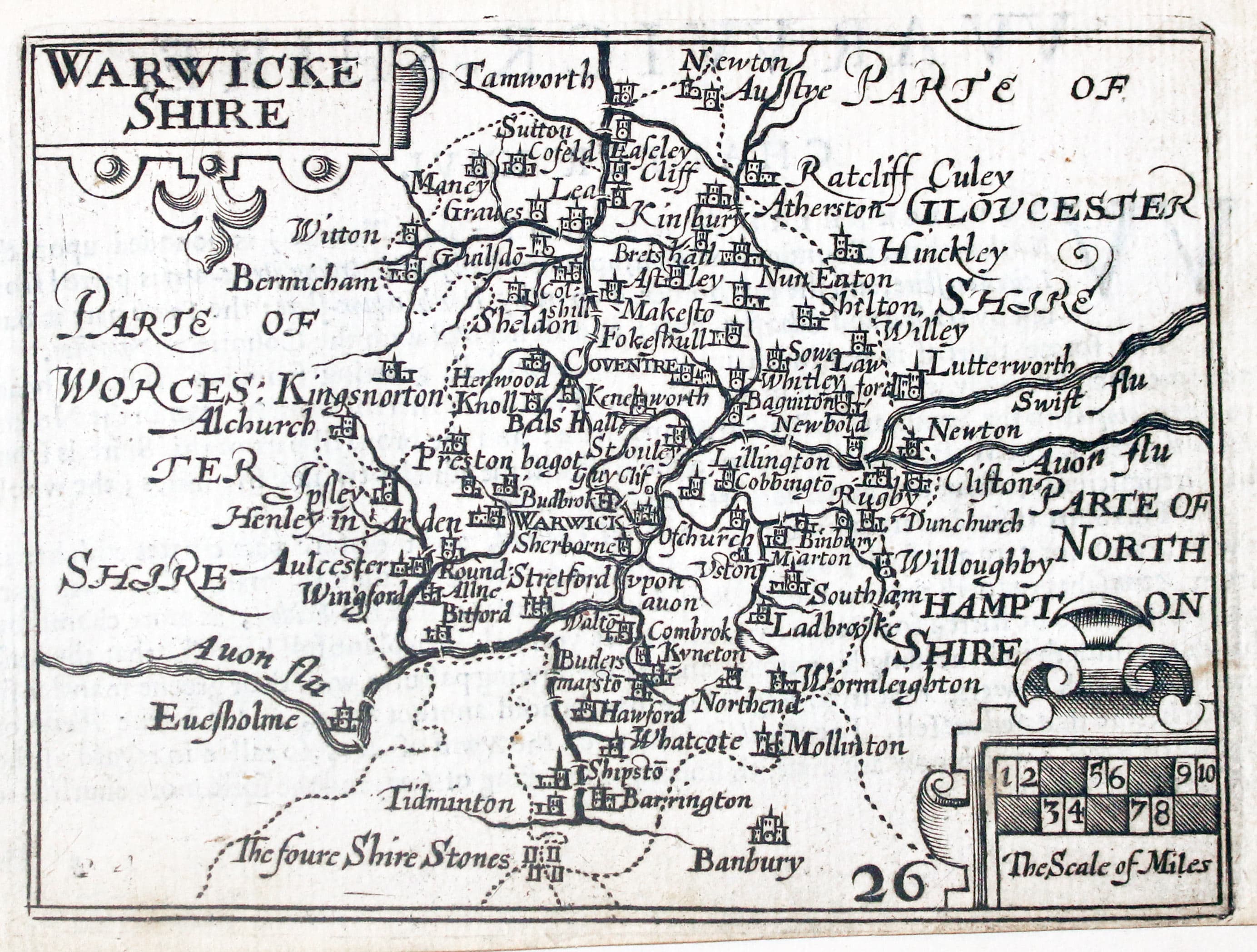 Map of Warwickshire by Pieter van den Keere 1627  Map of Warwickshire by Pieter van den Keere 1627