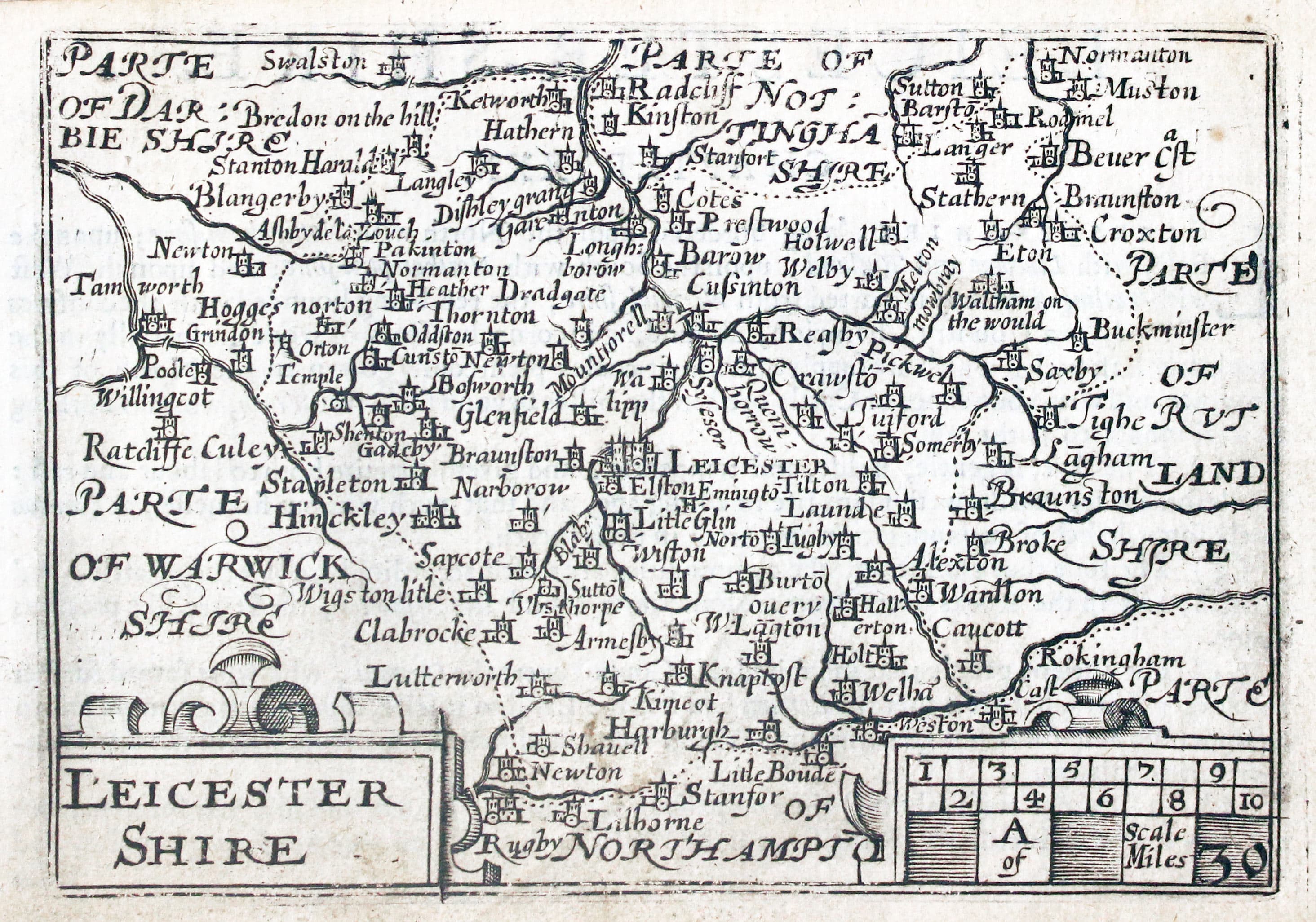 Map of Leicestershire by Pieter van den Keere 1627  Map of Leicestershire by Pieter van den Keere 1627
