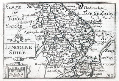 Map of Lincolnshire by Pieter van den Keere 1627