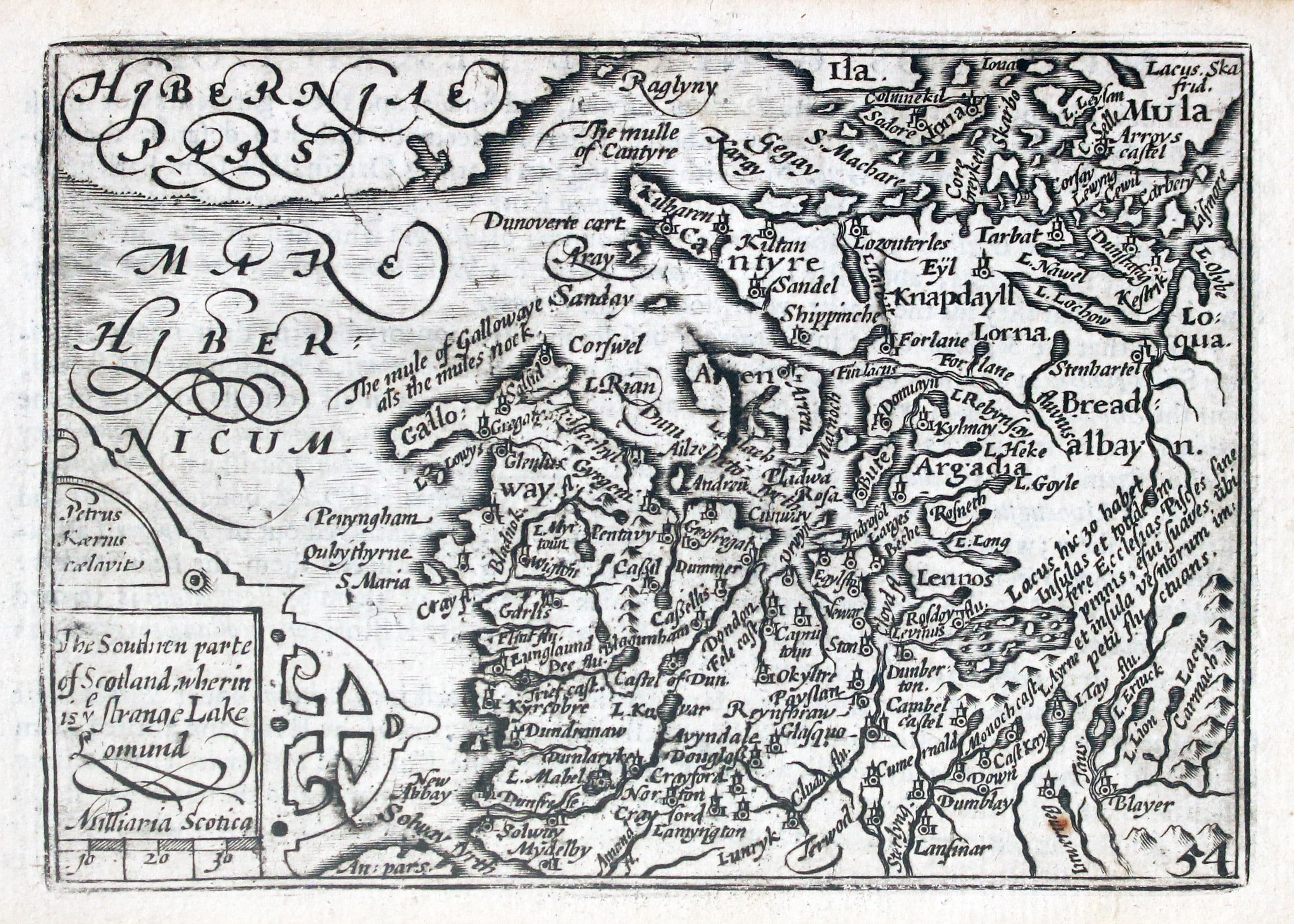 Map of Western Scotland by Pieter van den Keer, 1627  Map of Western Scotland by Pieter van den Keer, 1627