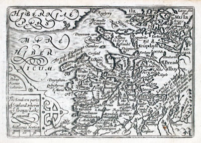 Map of Western Scotland by Pieter van den Keer, 1627