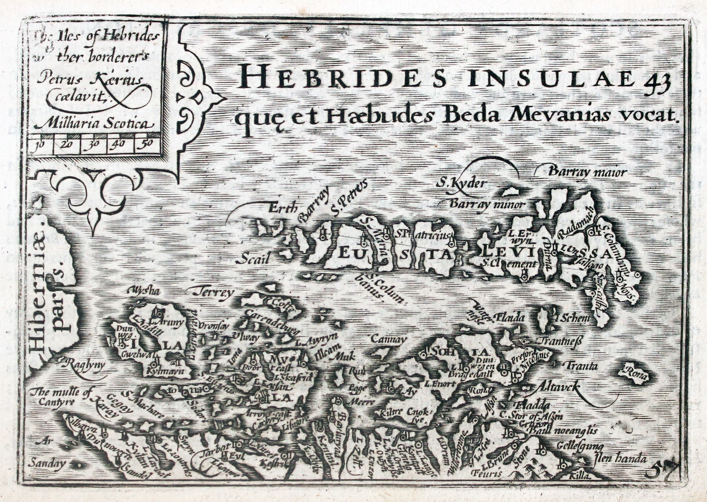 Map of the Hebrides by Pieter van den Keere  Map of the Hebrides by Pieter van den Keere