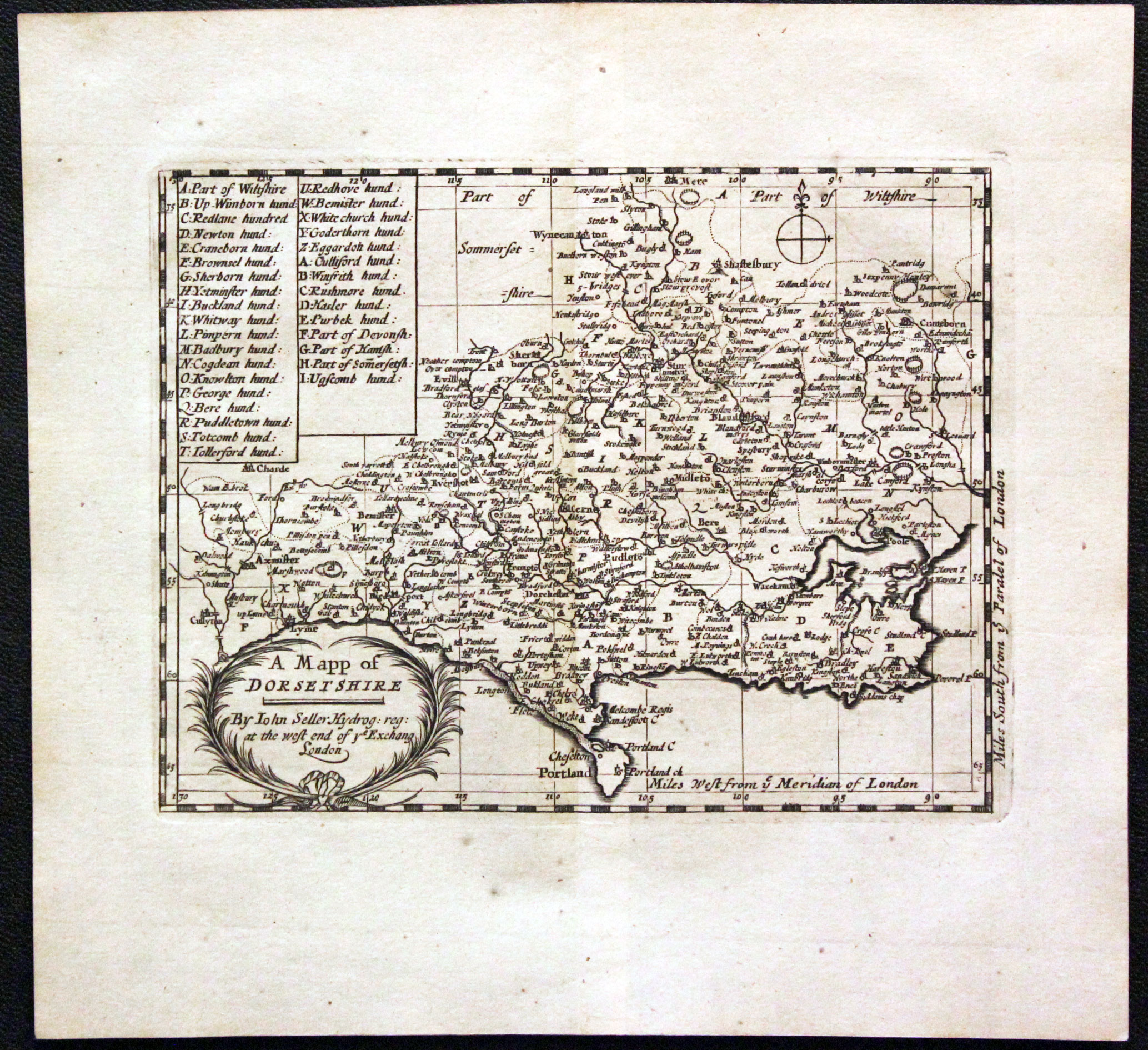 Dorsetshire, John Seller 1701  Dorsetshire, John Seller 1701