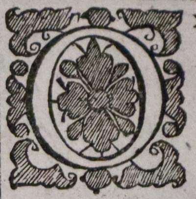 Letter W on verso of John Speed map