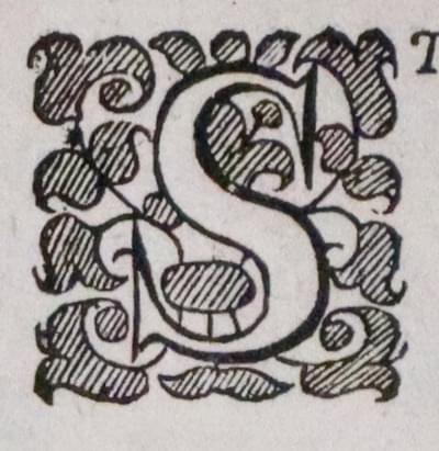 Letter W on verso of John Speed map