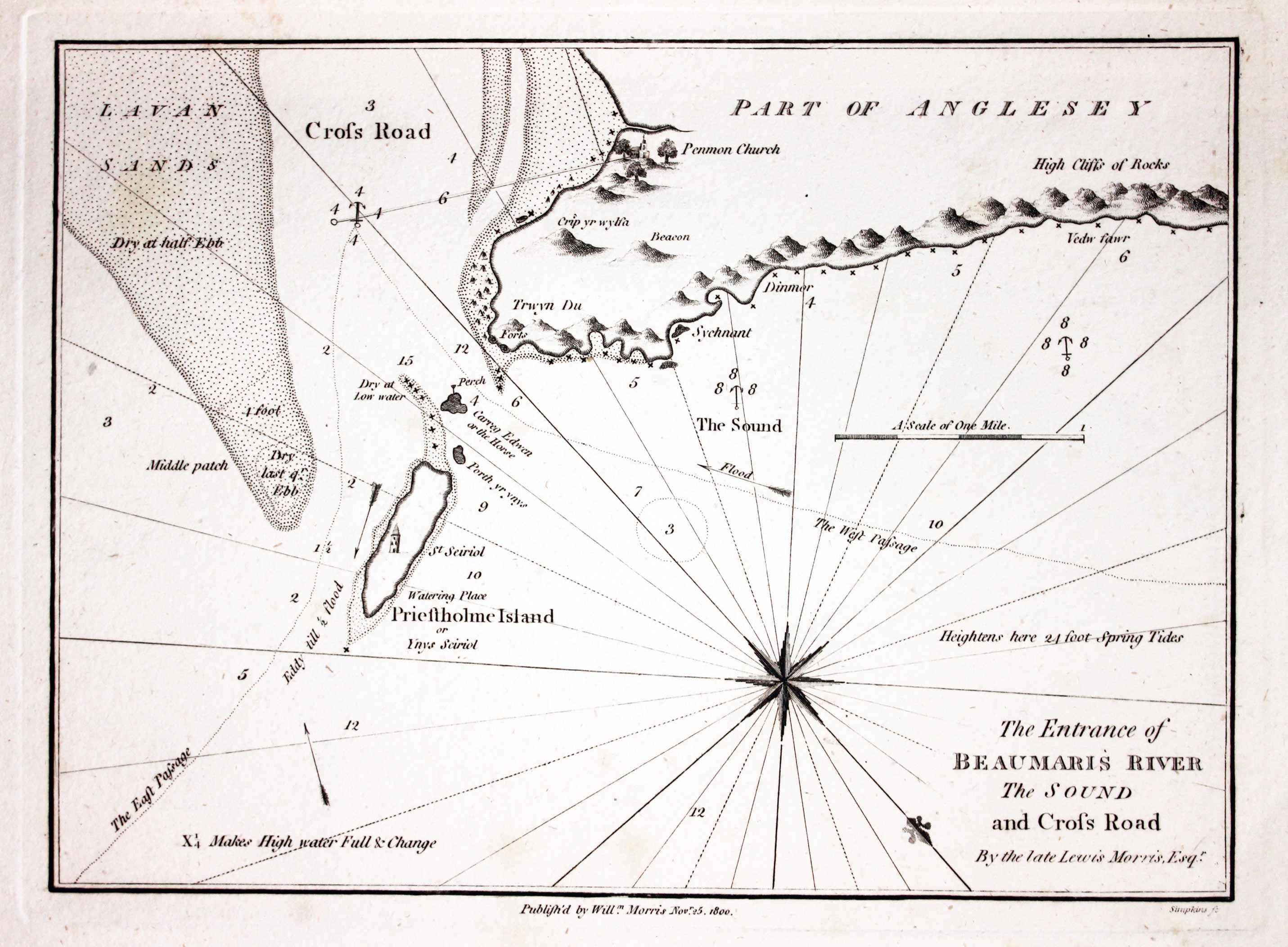 Entrance to Beaumaris River published by William Morris 1801