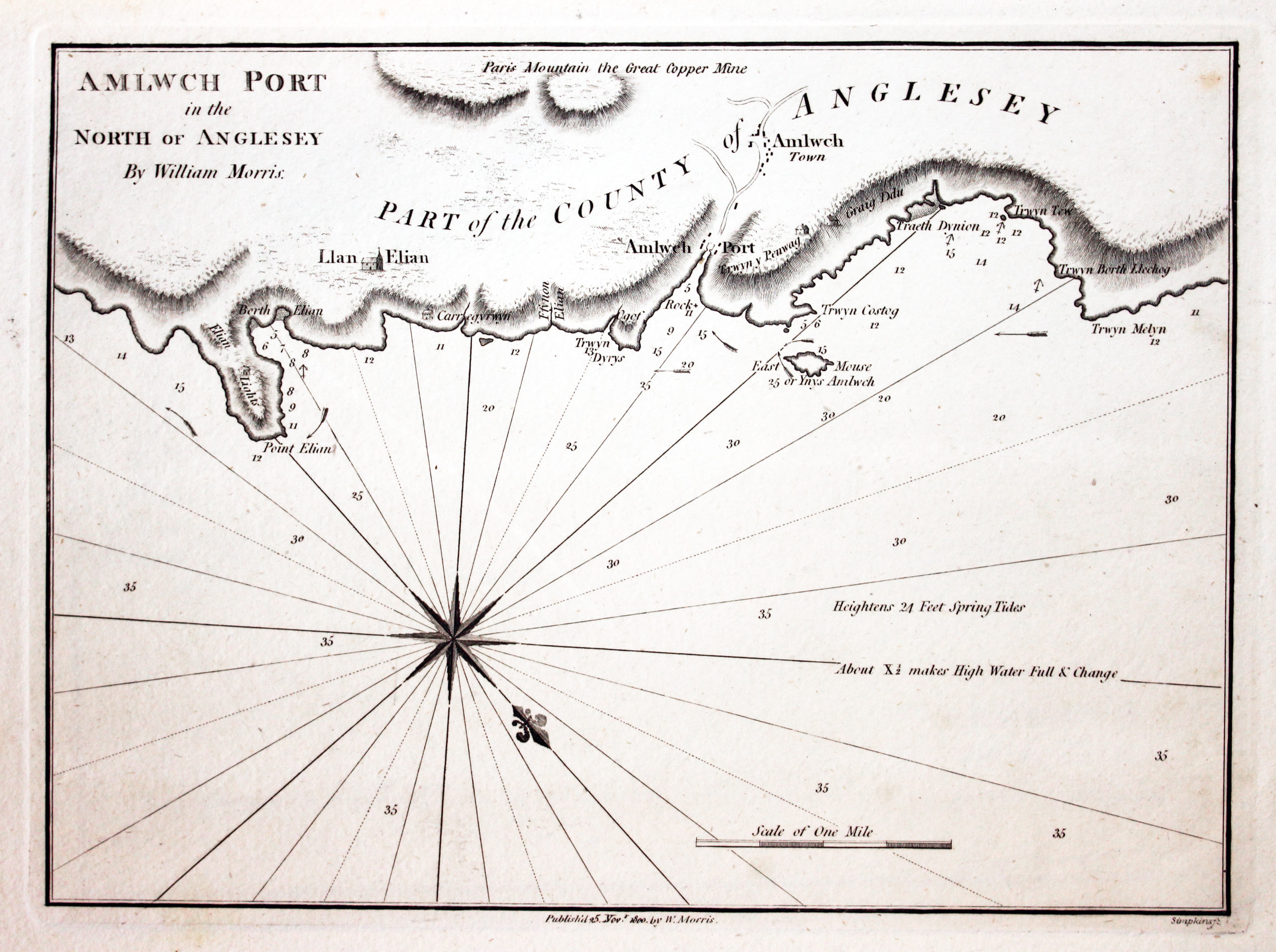 Dulas Bay and Harbour published by William Morris 1801