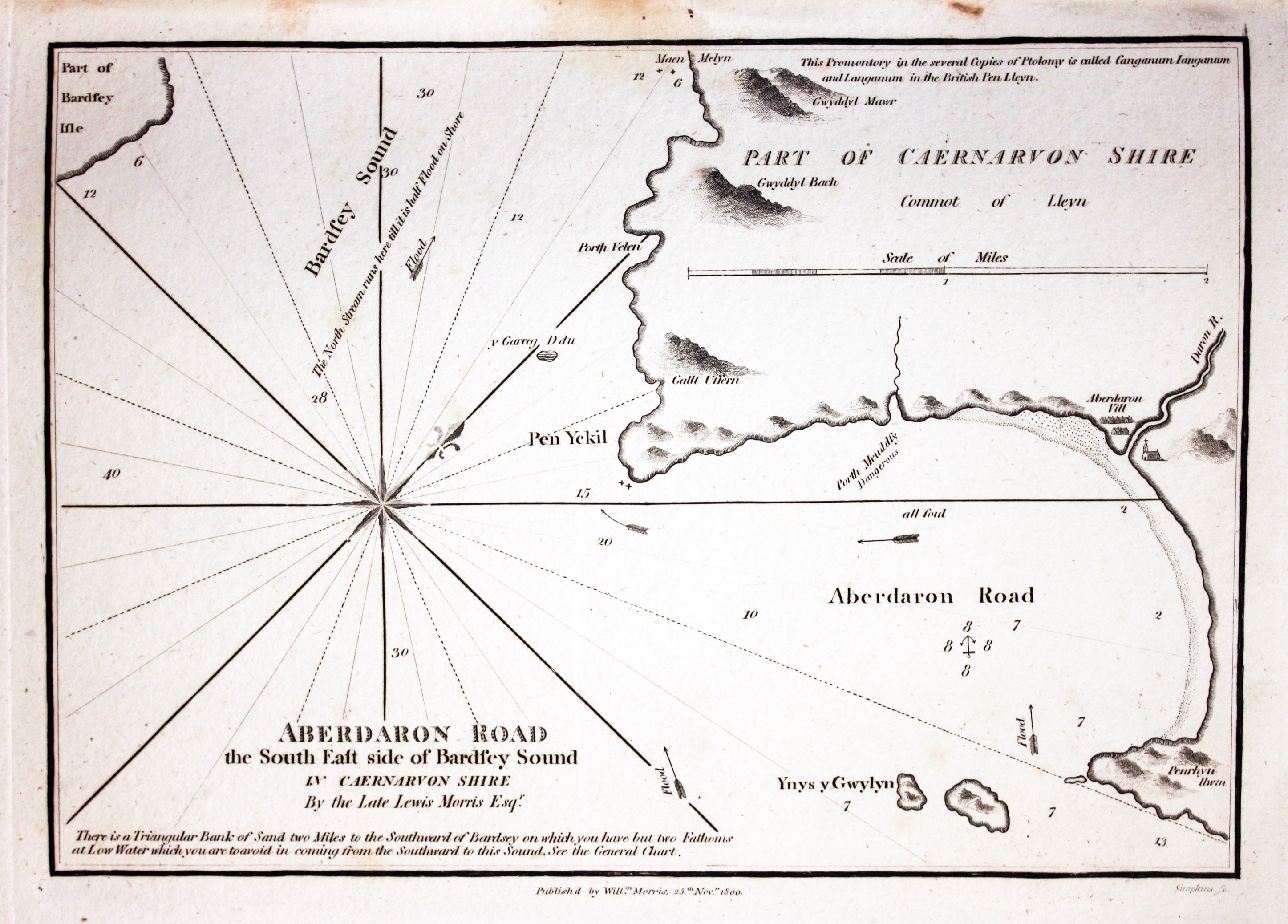 Chart of Aberdaron, Caernarvonshire published by William Morris 1801