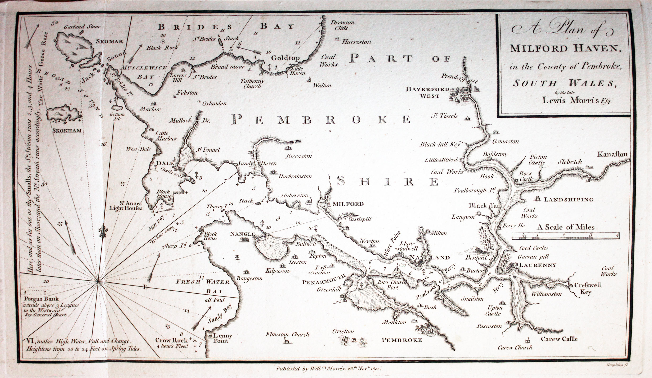 Chart of St. Milford Haven, Pembrokeshire published by William Morris 1801
