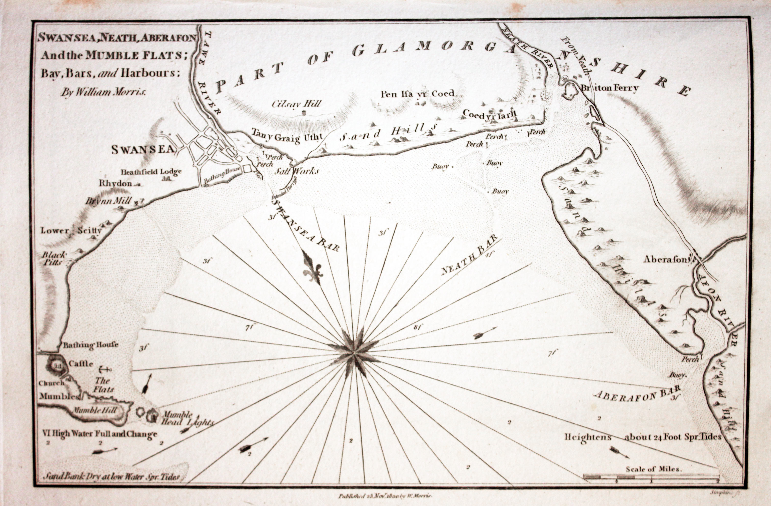 Chart of Swansea and Neath published by William Morris 1801