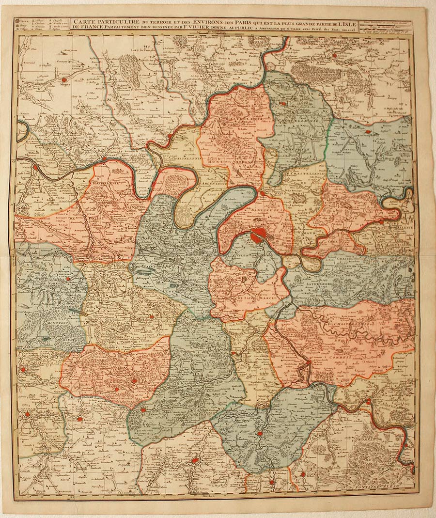 Paris and environs, Nicolaes Visscher, c.1700