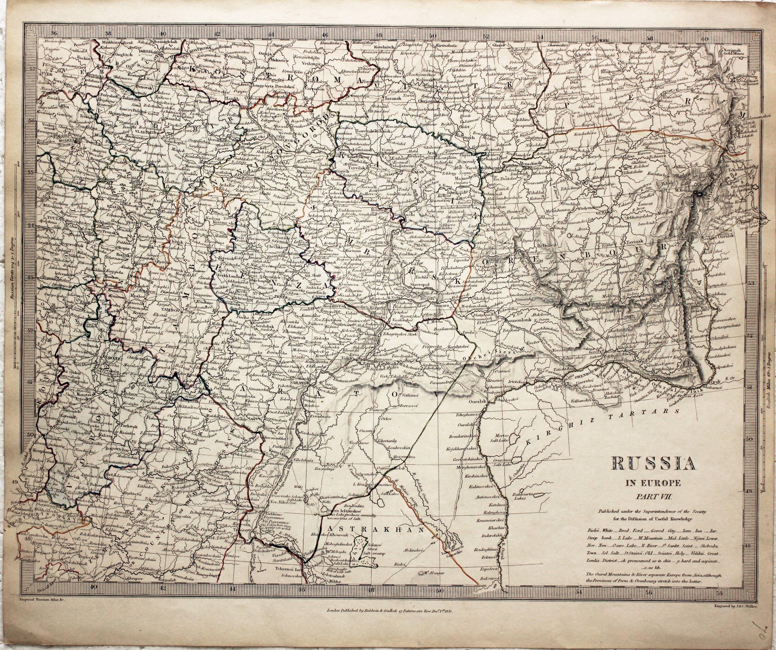 Russia VII South East Moscow to Astrakhan, 1835  SDUK