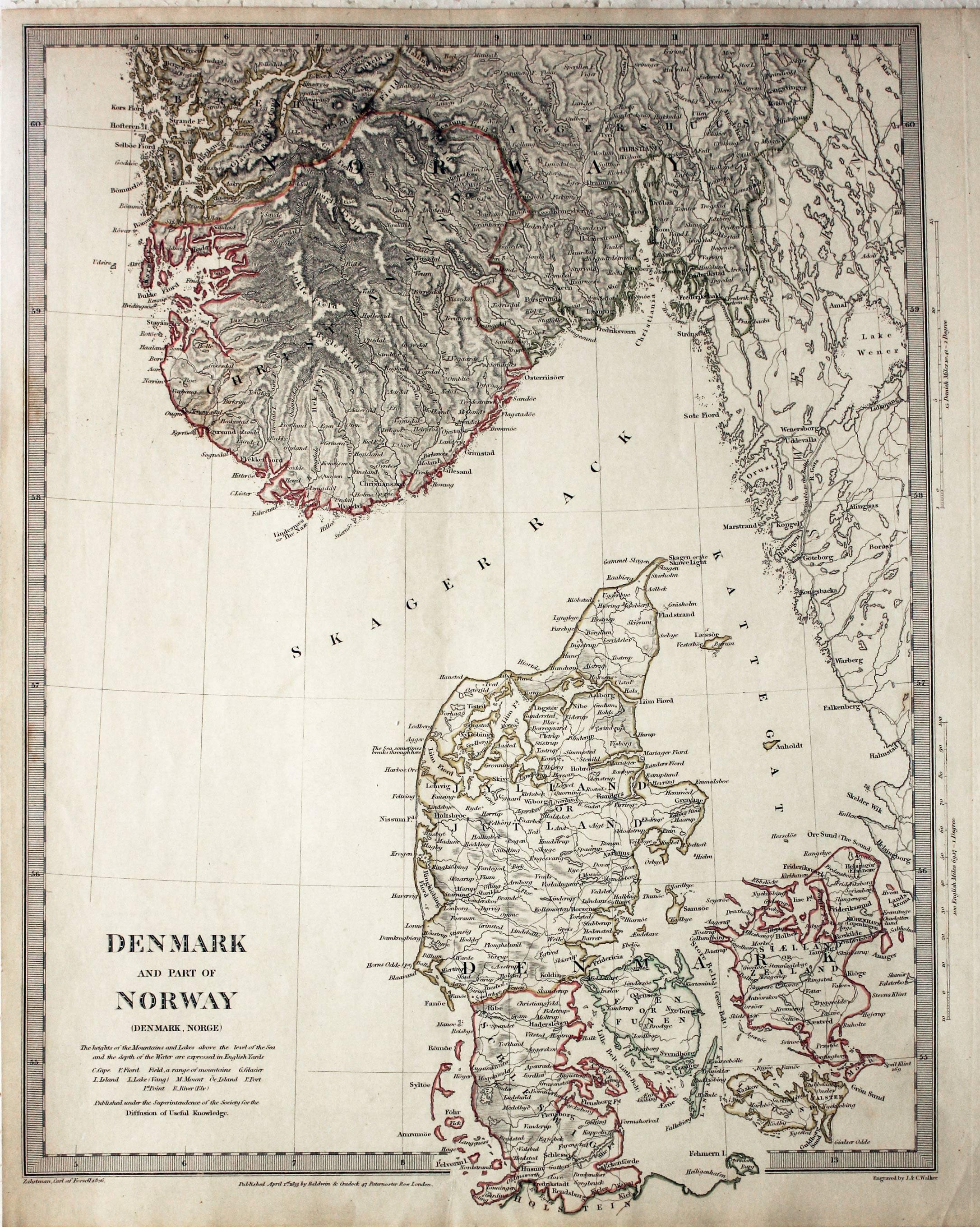 Denmark and Part of Norway, 1833   SDUK